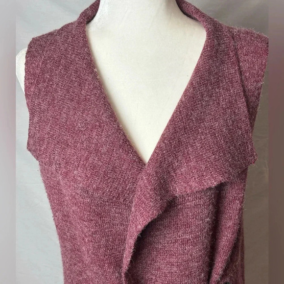 Soft Surroundings Marled Red Solange Belted Longline Sweater Vest Size L - Picture 6 of 11